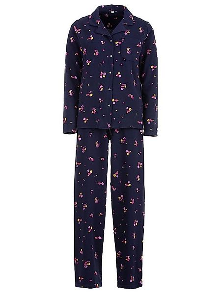 zeitlos Schlafanzug Pyjama Set Thermo - Blümchen Knopfleiste günstig online kaufen