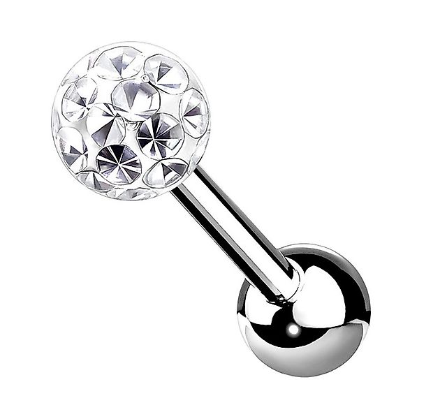 Taffstyle Piercing-Set Tragus Epoxy beschichtet Kristall Silber Clear 1,2mm günstig online kaufen