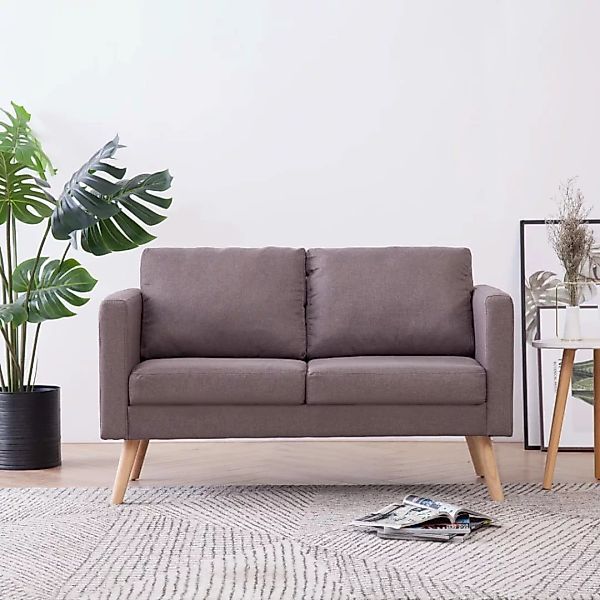 vidaXL Sofa 2-Sitzer-Sofa Stoff Taupe günstig online kaufen