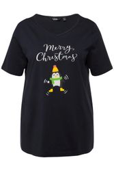 Ulla Popken T-Shirt Weihnachts-Shirt Pinguin A-Linie günstig online kaufen