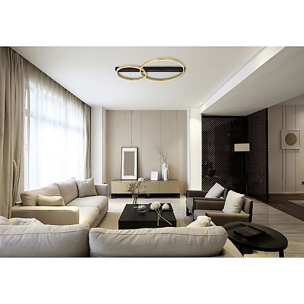 Globo Lighting Deckenleuchte   ¦ schwarz ¦ Maße (cm): B: 93 H: 10,2 T: 58.5 günstig online kaufen