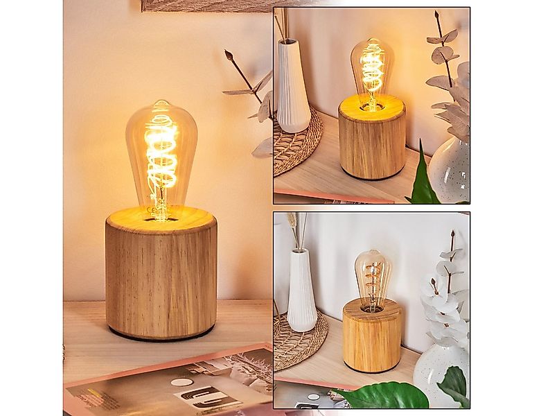 hofstein Tischleuchte Tischlampe aus Holz in Naturfarben/Schwarz, ohne Leuc günstig online kaufen