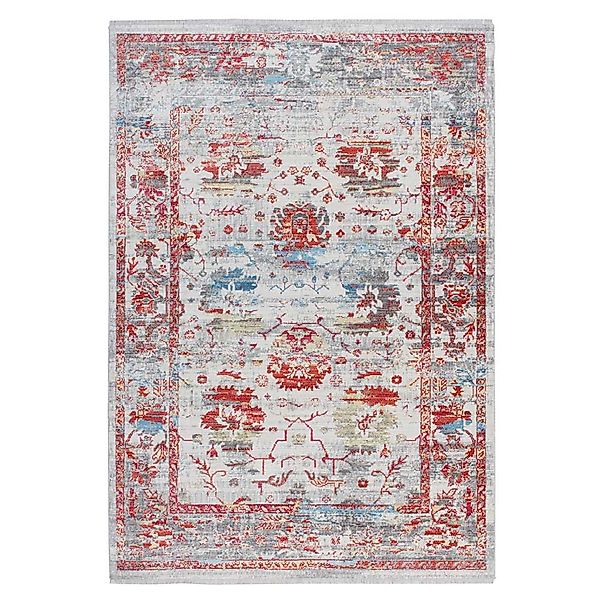 Kurzflor Teppich in Bunt Vintage Design günstig online kaufen