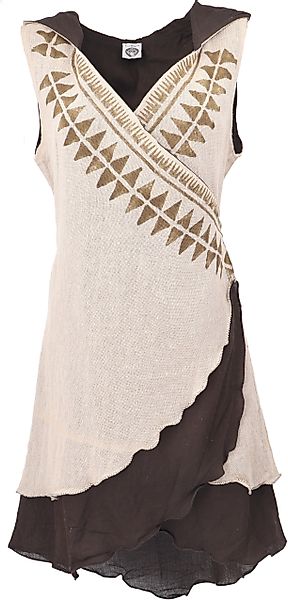 Guru-Shop Longbluse Natürliche Wickeltunika mit handgefertigtem.. günstig online kaufen