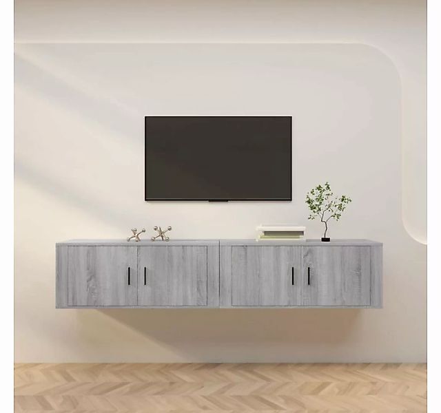 furnicato TV-Schrank TV-Wandschränke 2 Stk. Grau Sonoma 100x34,5x40 cm günstig online kaufen