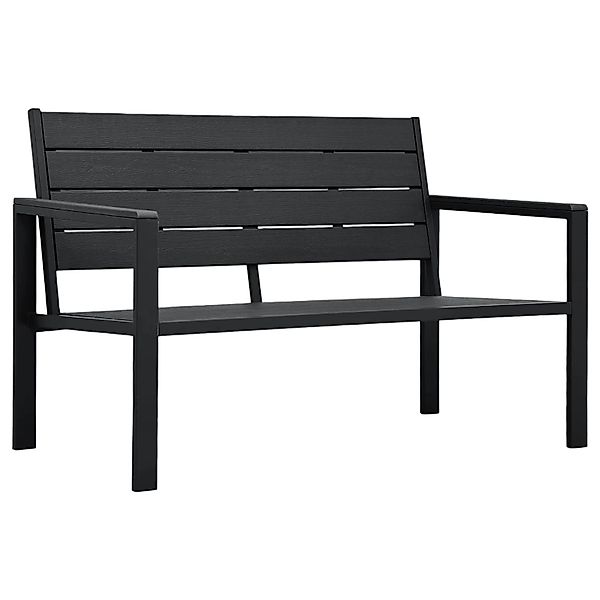 furnicato Gartenbank 120 cm HDPE Schwarz Holz-Optik günstig online kaufen