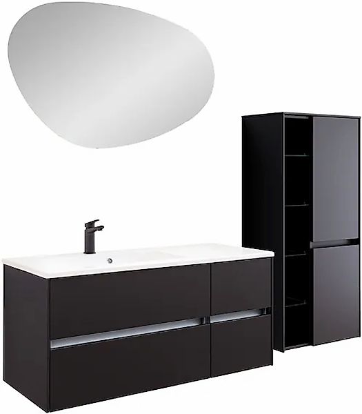 Saphir Badmöbel-Set »Badmöbel-Set Serie 6010 Solid-Surface-Waschtisch mit U günstig online kaufen