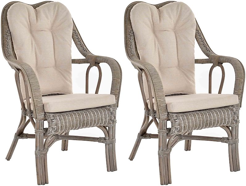 Krines Home Loungesessel Set/2 Rattan Wintergartensessel günstig online kaufen