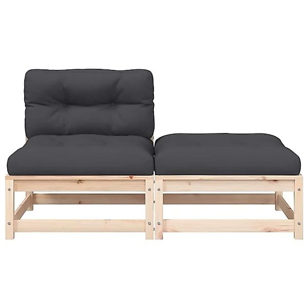 vidaXL Gartensofa ohne Armlehnen mit Kissen und Hocker 838125 günstig online kaufen