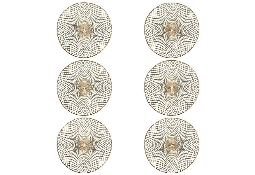 Basera® Platzset 6er-Platzset Ornament Kunststoff rund, (6-St), gold, Ø 36, günstig online kaufen