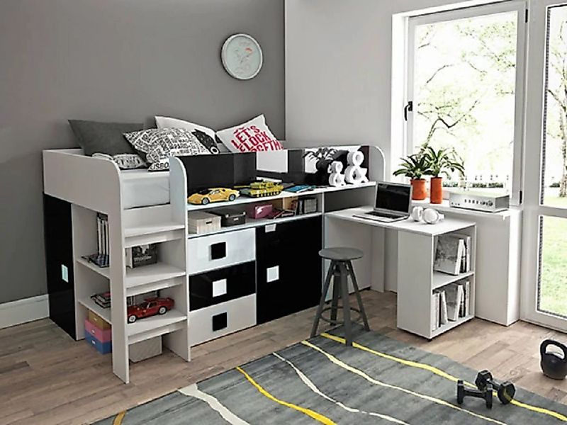 Feldmann-Wohnen Hochbett TOLEDO 1 (Etagenbett mit Schreibtisch + 2 Schränke günstig online kaufen