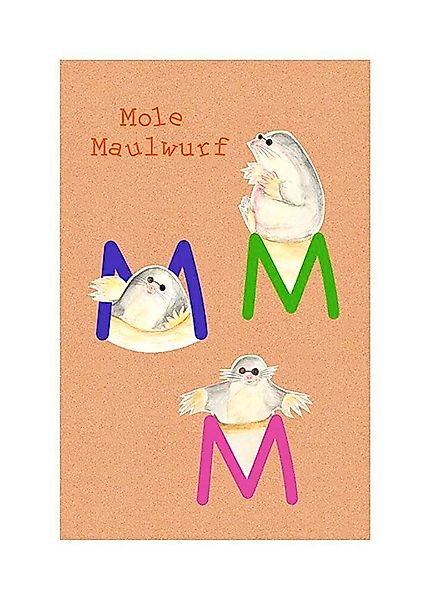 Komar Bild "ABC Animal M", Buchstaben, (1 St.), Wandbild zur Dekoration - o günstig online kaufen