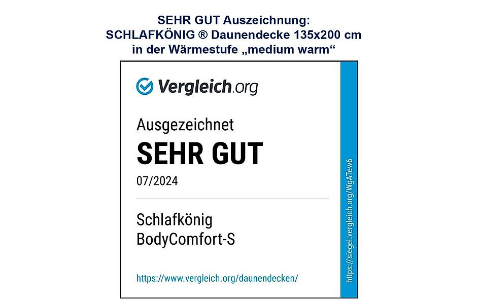 SCHLAFKÖNIG Daunenbettdecke Schlafkönig Winter-Daunenbettdecke warm, Füllun günstig online kaufen
