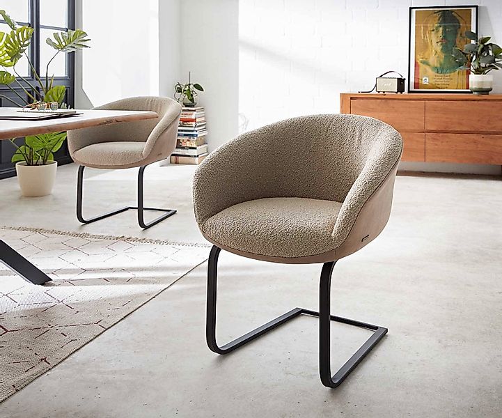 DELIFE Polsterstuhl Vinka-Flex, mit Armlehnen Freischwinger günstig online kaufen