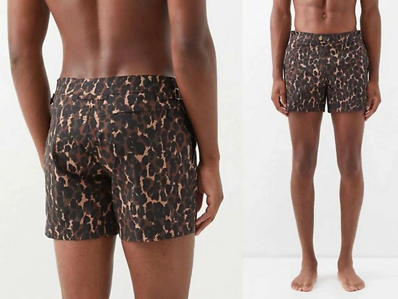 Tom Ford Shorts TOM FORD Waist-adjuster Leopard-Print Swim Shorts Pants Ber günstig online kaufen