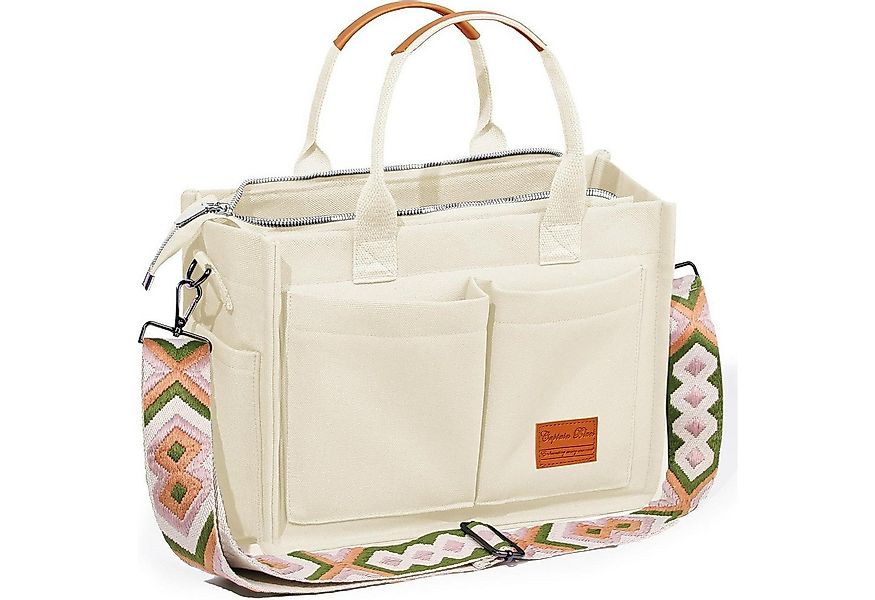 LuxusKollektion Shopper Große Canvas Tote Bag für Damen Arbeitstasche mit F günstig online kaufen