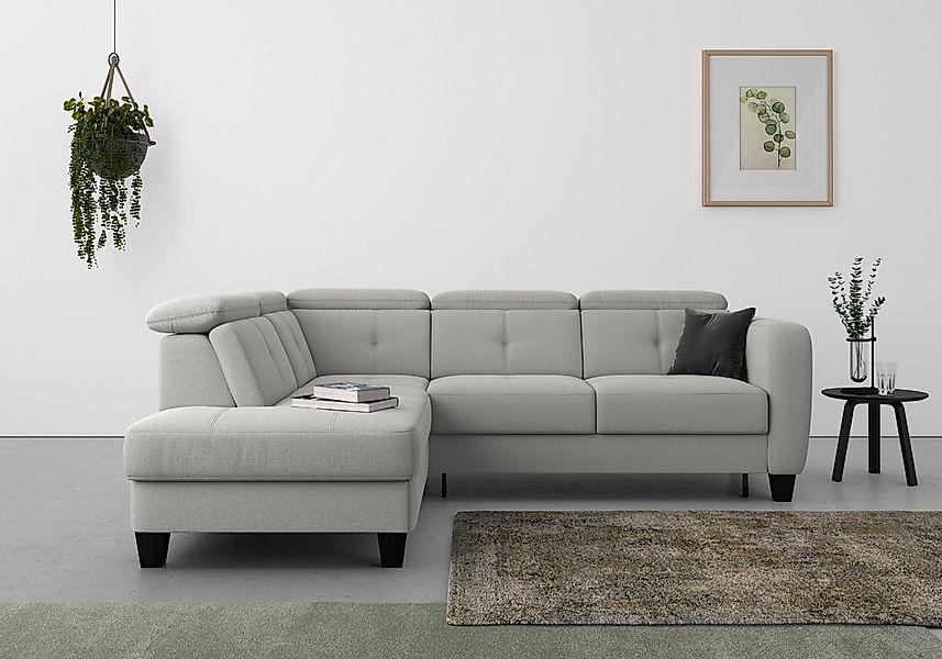 sit&more Ecksofa "Belluci L-Form", inklusive Federkern, wahlweise mit Bettf günstig online kaufen