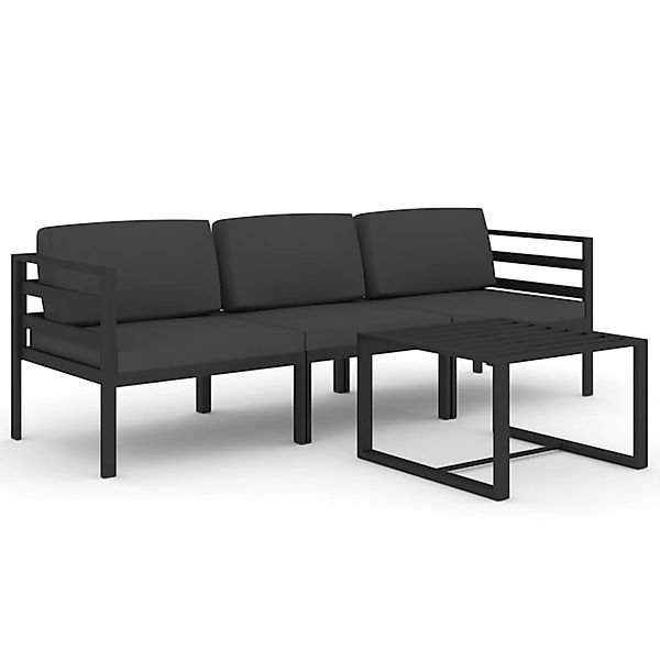 Vidaxl 4-tlg. Garten-lounge-set Mit Kissen Aluminium Anthrazit günstig online kaufen