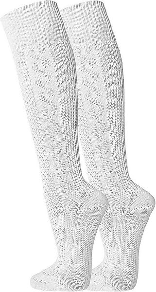 FussFreunde Trachtensocken 2 Paar Kniebundhosen-Strümpfe Reinweiß, Trachten günstig online kaufen