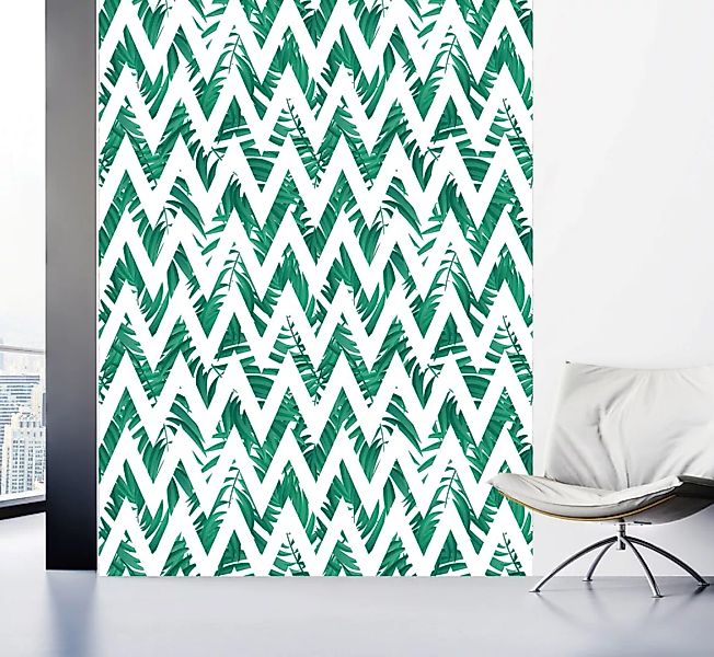 queence Vinyltapete »Muster-Grün«, 90 x 250 cm, selbstklebend günstig online kaufen