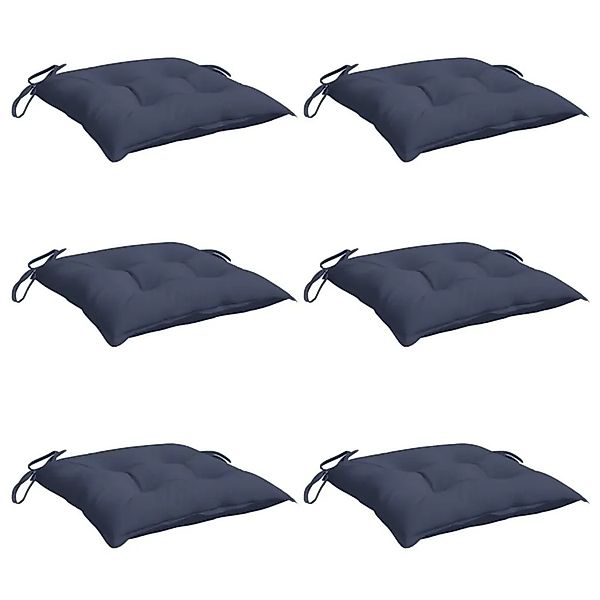 vidaXL Stuhlkissen 6 Stk Marineblau 50x50x7 cm Oxford-Gewebe 378917 günstig online kaufen