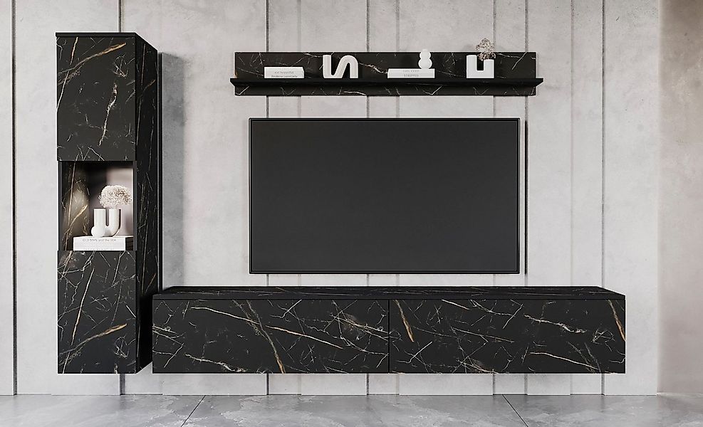 OTTO home Wohnwand PARIS, Vitrine Türanschlag links/rechts wechselbar, (Kom günstig online kaufen