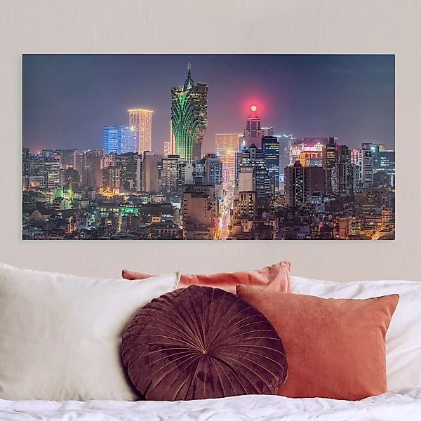 Leinwandbild Nachtlichter von Macau günstig online kaufen