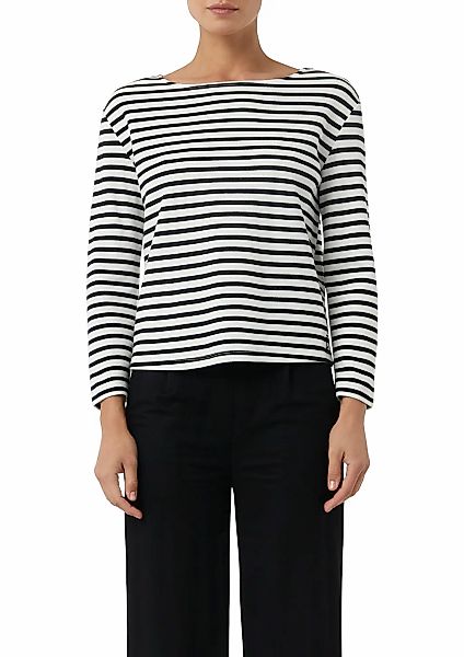 comma casual identity Sweatshirt "zeitloses Design mit modernem U-Boot-Auss günstig online kaufen