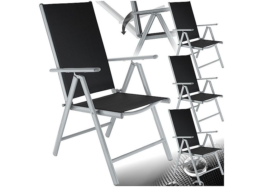 tectake Gartenstuhl Marilena (Set., 4 St), Klappbar, Synthetisches Netzgewe günstig online kaufen