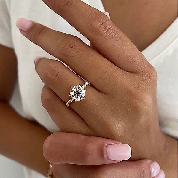 ROUGEMONT Fingerring Funkelnder Moissanit Verlobungsring Ehering günstig online kaufen