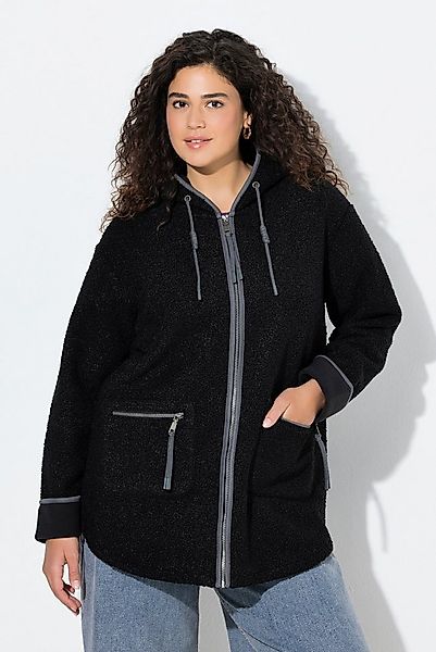 Ulla Popken Sweatjacke Teddyjacke Kapuze Zipptaschen Fleecefutter günstig online kaufen