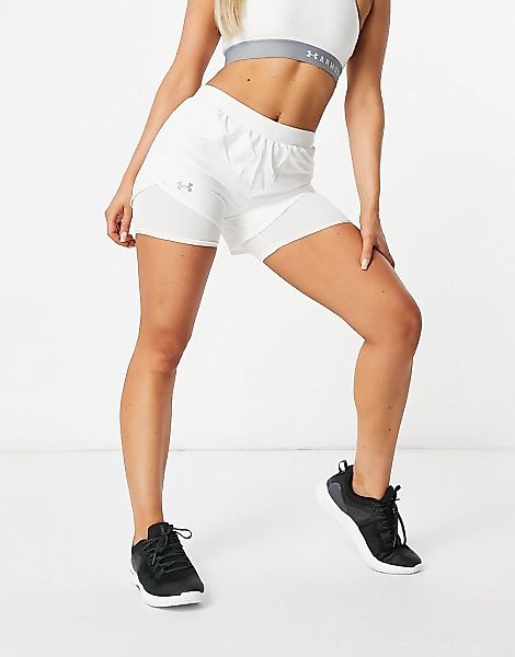 Undert Armour – Running Fly By – 2-in-1-Shorts in Weiß günstig online kaufen