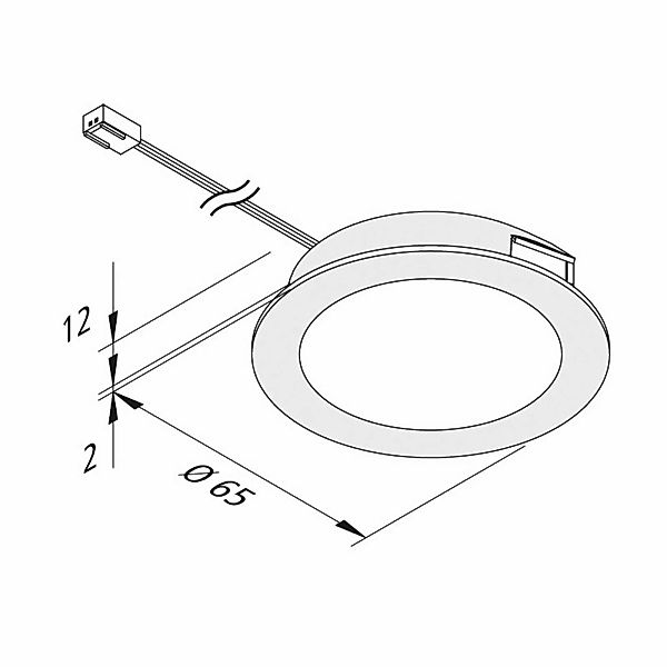 LED-Möbeleinbauleuchte FAR 58, stahl 3W 3.000K günstig online kaufen