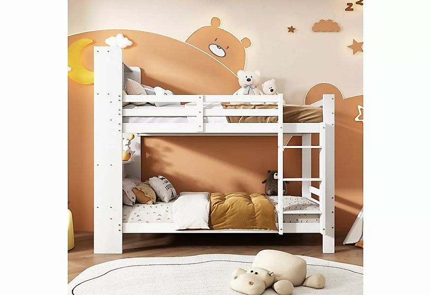 REDOM Etagenbett Kinderbett, mit Regalen und dreistufiger, rechtwinkliger L günstig online kaufen