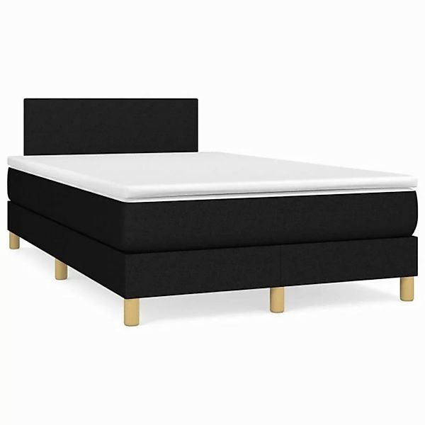 furnicato Bett Boxspringbett mit Matratze Schwarz 120x200 cm Stoff (1-tlg) günstig online kaufen