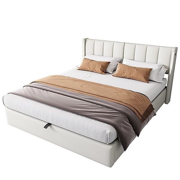 Gotagee Polsterbett Jugendbett Einzelbett 140x190cm Gästebett mit Beleuchtu günstig online kaufen