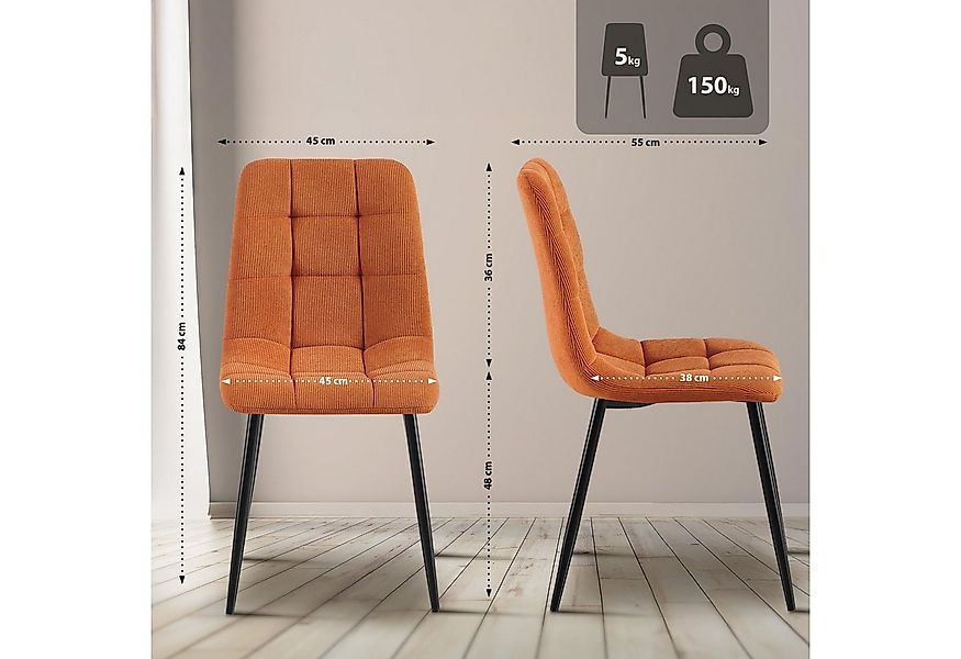 CLP Esszimmerstuhl Tilde (4er Set, 4 St), mit Rückenlehne, Metallgestell, b günstig online kaufen