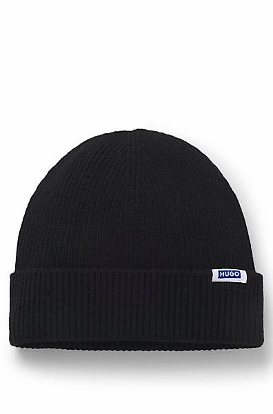 HUGO Blue Beanie "Xiav", Unisex, mit Woll-Anteil günstig online kaufen