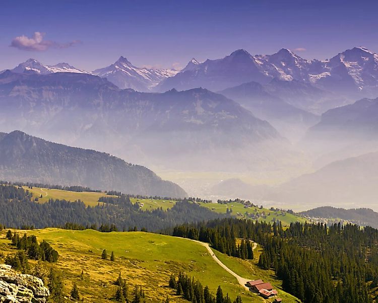Fototapete "Weitblick Berg" 4,00x2,50 m / Glattvlies Perlmutt günstig online kaufen