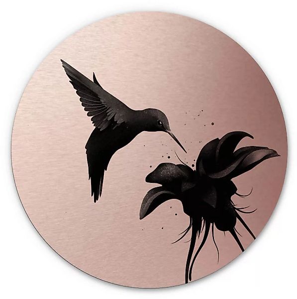 Wall-Art Metallbild »3D Kolibri Metallschild Vogel«, Blumen, (1 St.) günstig online kaufen