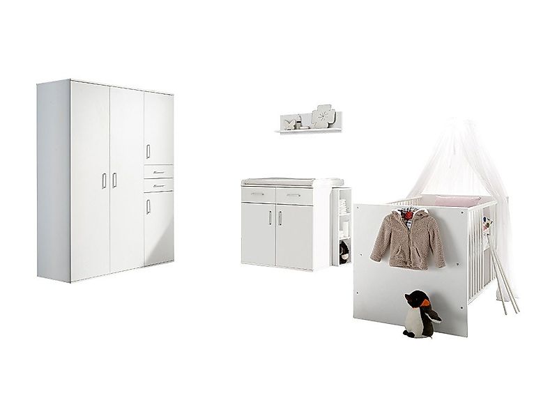 Storado Babyzimmer-Komplettset Babyzimmer Set komplett „Sienna“ weiß matt / günstig online kaufen