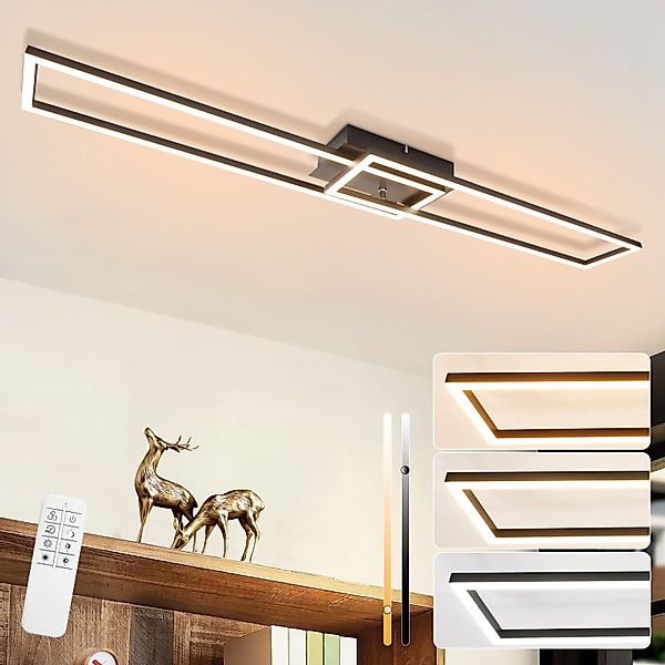 ZMH LED Deckenleuchte Wohnzimmer Schwarz 2/3 günstig online kaufen