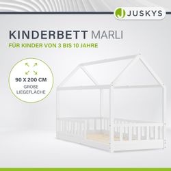 Juskys Kinderbett Marli, 90x200 cm, Hausoptik günstig online kaufen
