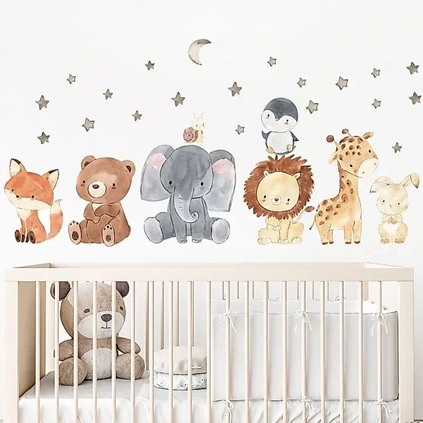 Montegoni Wandsticker Kinder Tier Wandsticker, Wandaufkleber günstig online kaufen