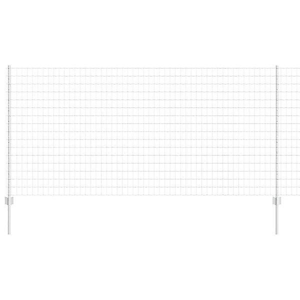 vidaXL Gartenzaun Zaun mit Pfosten Silber günstig online kaufen