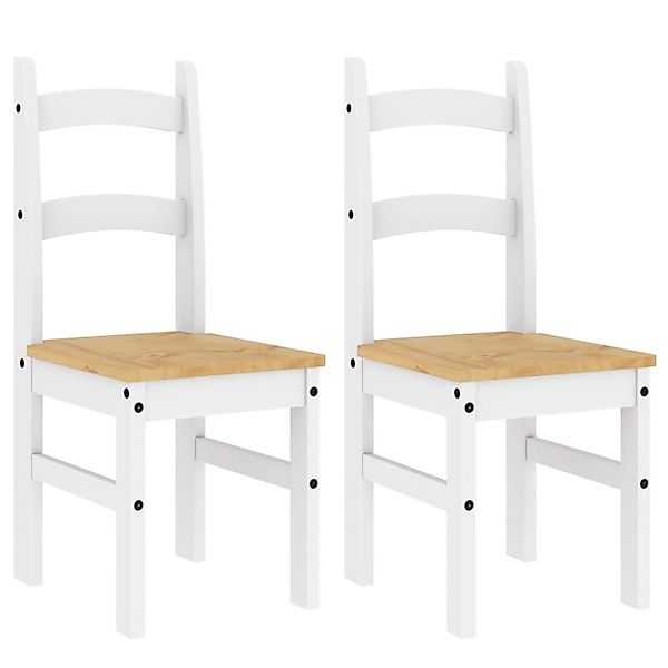 vidaXL Essstühle 2 Stk Weiß 40x46x99 cm Massivholz Kiefer 4005728 günstig online kaufen