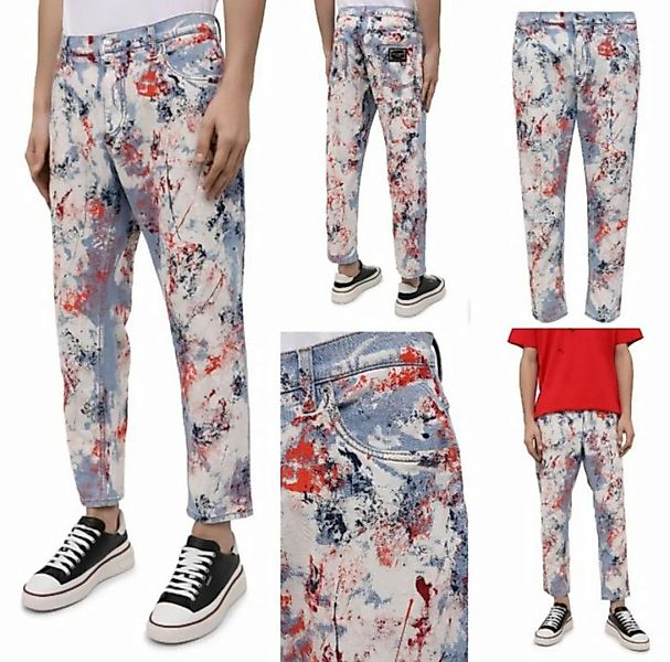 DOLCE & GABBANA 5-Pocket-Jeans DOLCE & GABBANA Painted Jeans Splatter Denim günstig online kaufen