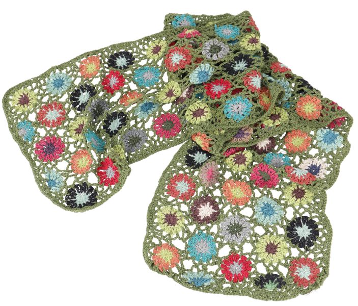 Guru-Shop Halstuch Häkelschal mit bunten Blümchen, günstig online kaufen