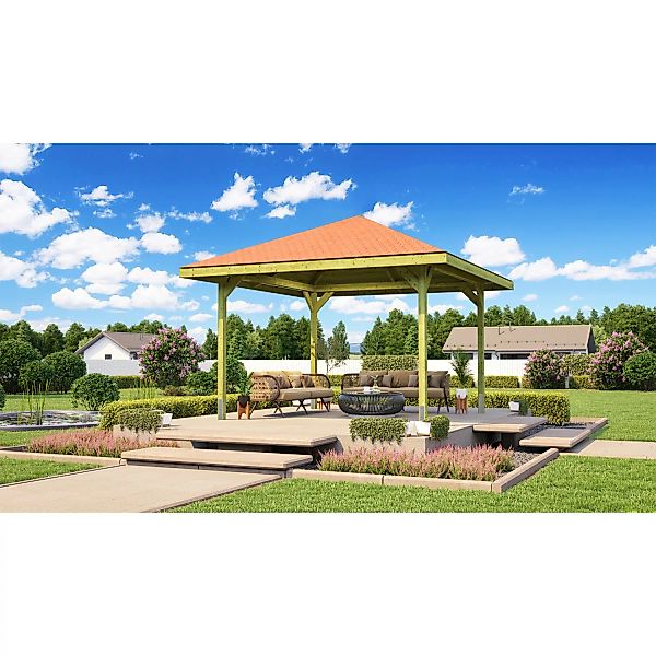 weka Pavillon "Gartenoase 651 Gr.3, inkl. roten Dachschindeln" günstig online kaufen