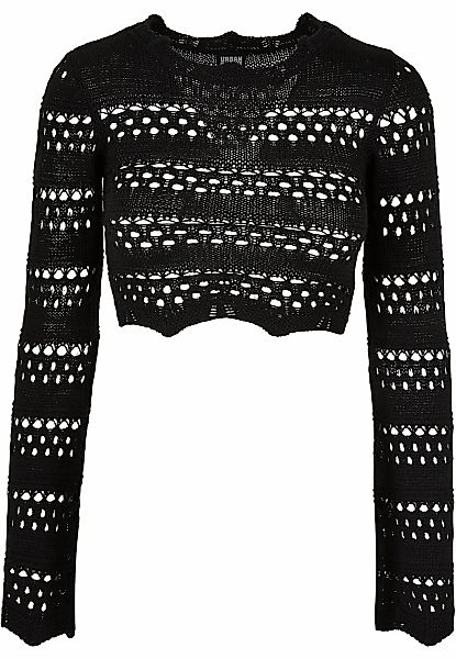 URBAN CLASSICS Rundhalspullover "Urban Classics Damen Ladies Cropped Croche günstig online kaufen